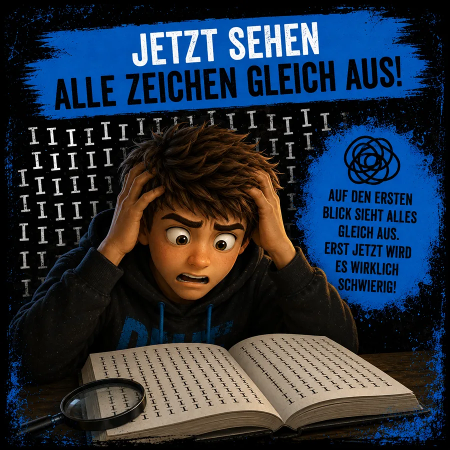 Alle Zeichen sehen gleich aus